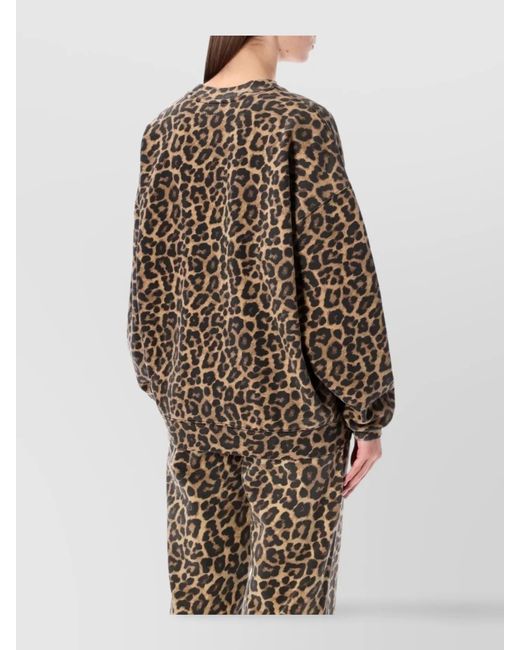 Anine Bing Multicolor Cotton Leopard-Print Oversized Sweatshirt