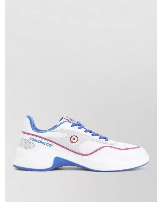 Casablanca Blue Leather Low-Top Sneakers for men