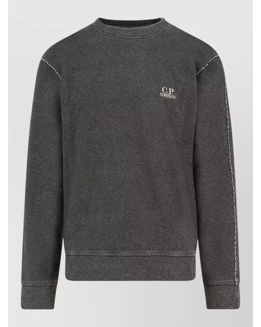 C P Company Gray Cotton Crew Neck Sweatshirt Long Sleeves for men