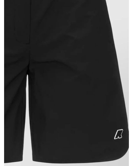 K-Way Black Hiky Shorts Belt Loops Elastic Waistband