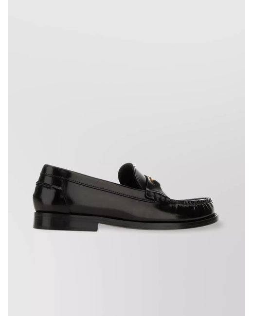 Versace Black Leather Loafers