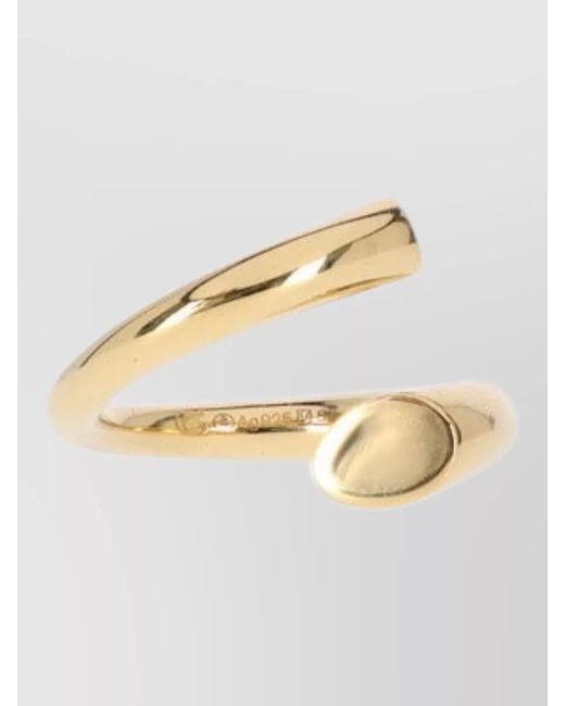 Charlotte Chesnais Metallic Open Band Ring Polished Curved Design