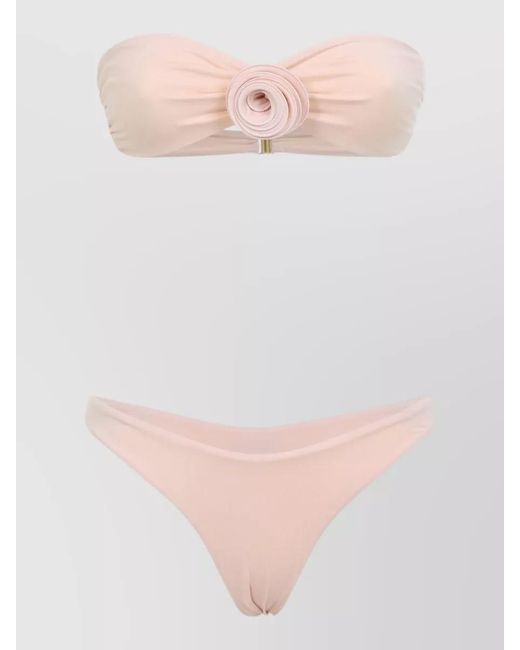 LaRevêche Pink Vesna Bandeau Bikini Top And Slip