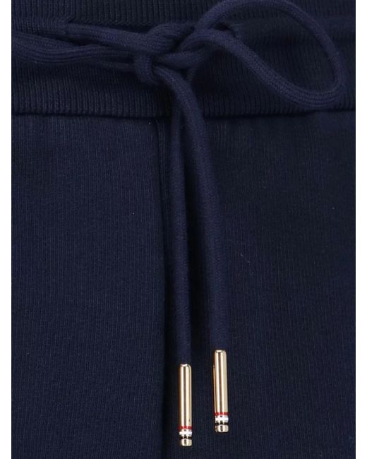 Thom Browne Blue Cotton Straight-Leg Track Pants