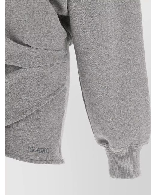The Attico Gray Hooded Wrap Dress Long Sleeves Drawstring