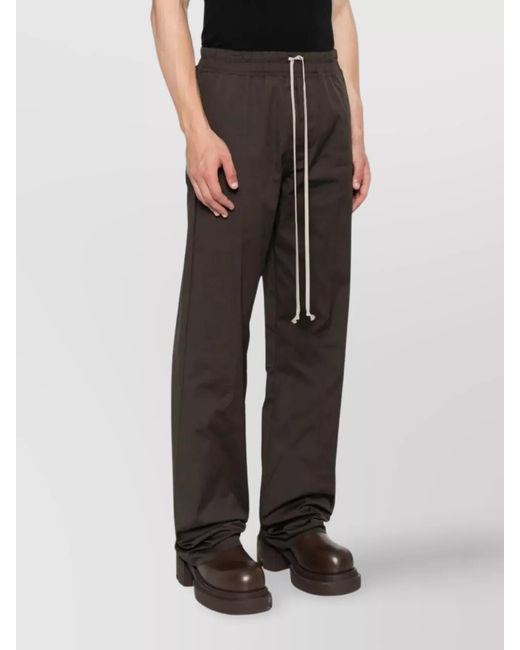 Rick Owens Gray Cotton Drawstring Loose Fit Trousers for men
