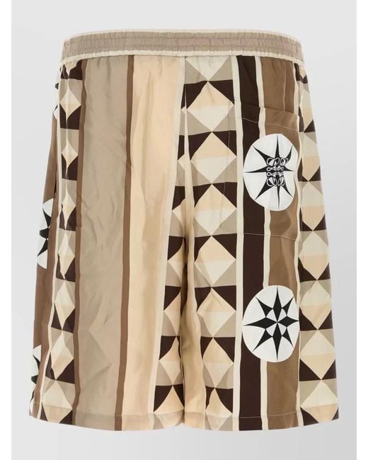 Loewe Natural Silk Beach Bermuda Shorts Geometric Print for men