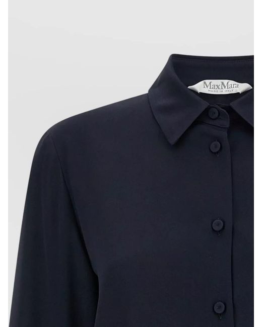 Max Mara Blue Silk Mxpvoliera Shirt