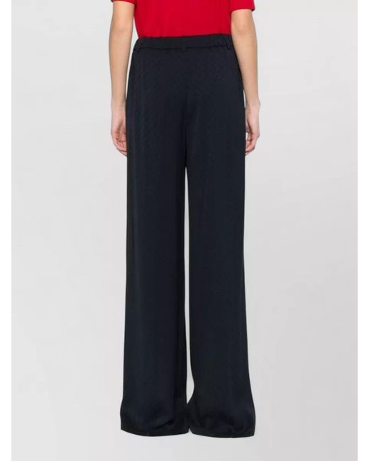 Gucci Blue Silk Wide-Leg Trousers