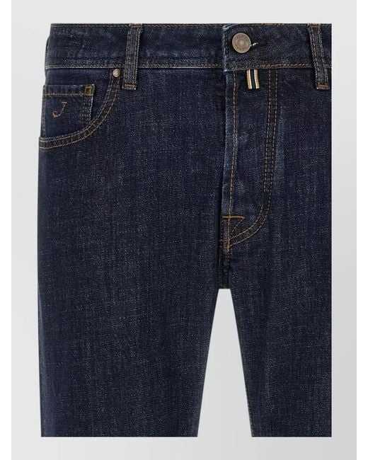 Jacob Cohen Blue Bard Denim Jeans Belt Loops Five Pockets for men