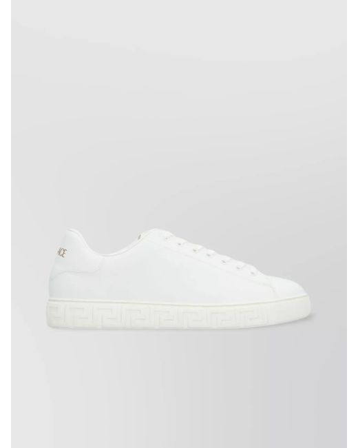 Versace White Embossed Sole Low-Top Sneakers for men