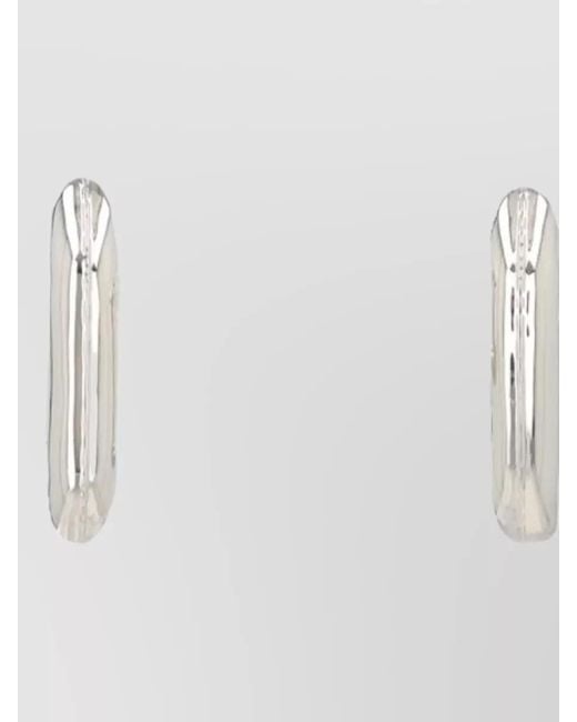 Rabanne Metallic Hoop Earrings Polished Metal Finish Design