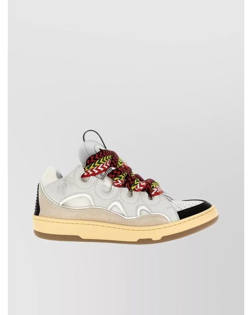 Lanvin Multicolor Leather Panelled High-Top Sneakers for men