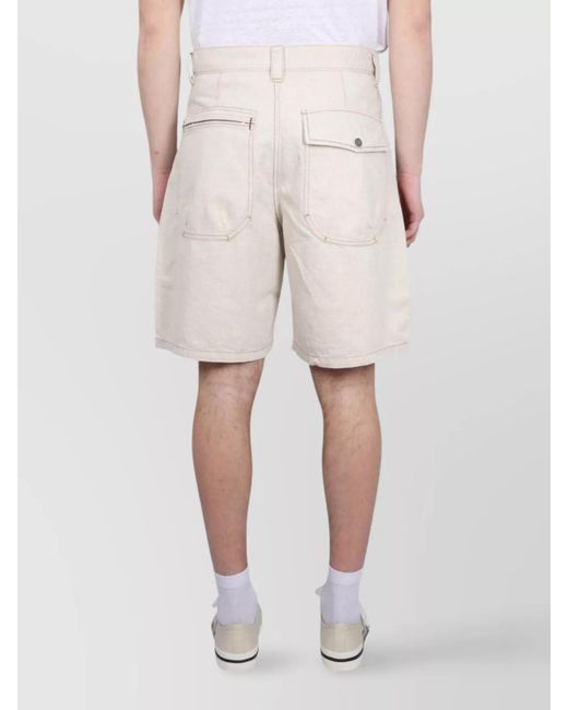 Isabel Marant Natural Denim Cargo Shorts for men