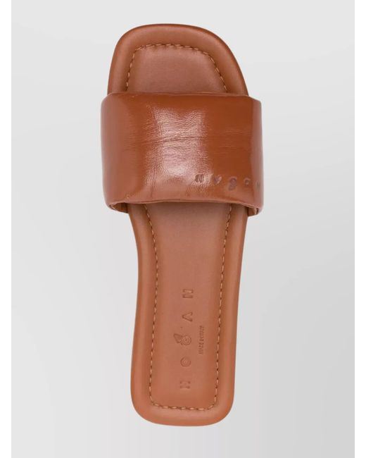 Hogan Natural Leather Slides