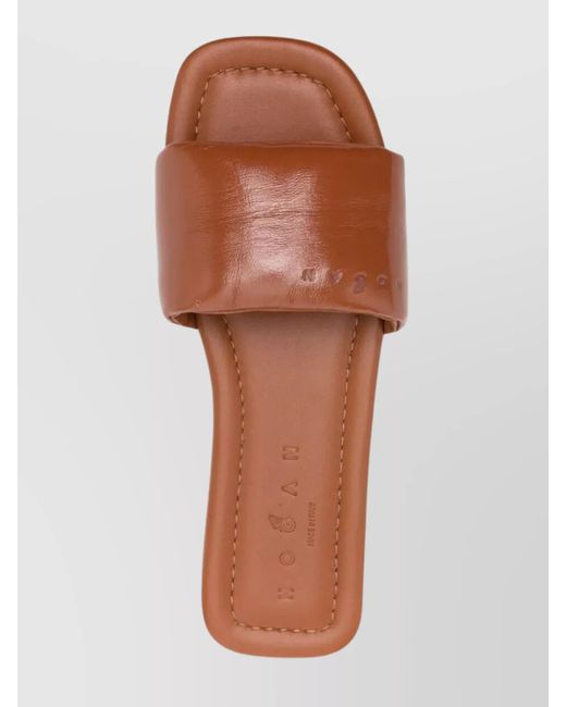 Hogan Natural Leather Slides