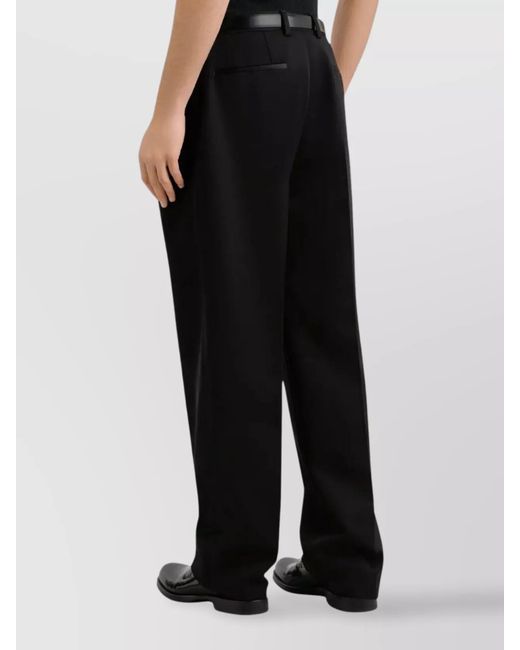 Dolce & Gabbana Black Wool Pleated Tailored Trousers for men