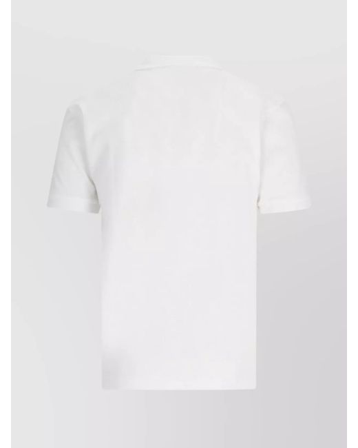 COMME DES GARÇONS PLAY White Short Sleeves Polo Collar Top