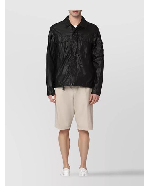 C P Company Black Technical Shirt Jacket for men