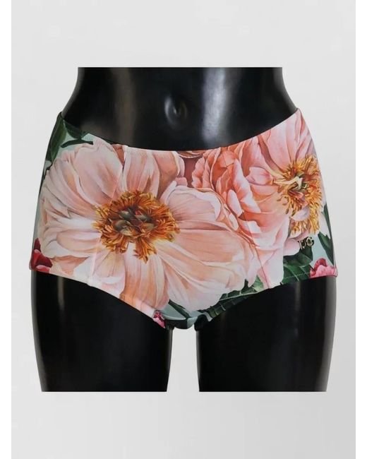 Dolce & Gabbana Pink Floral-Print Bikini Briefs