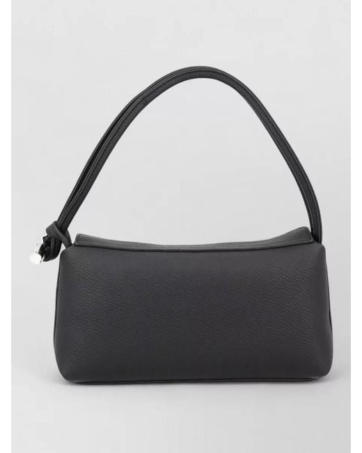 Longchamp Black Shoulder Bag Rectangular Shape Textured Surface Handle