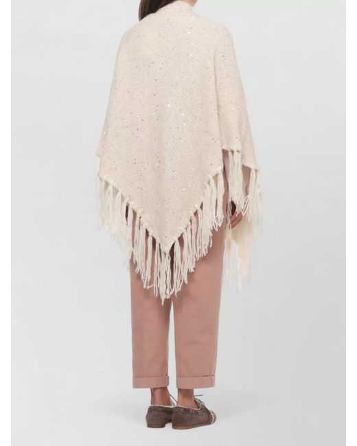 Peserico Natural Layered Cape Knitwear Lurex Open Front for men