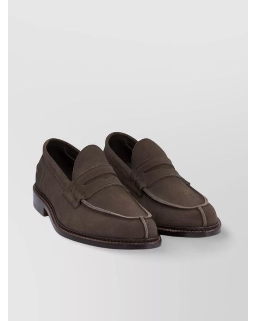 Tricker's Black Leather Loafers for men