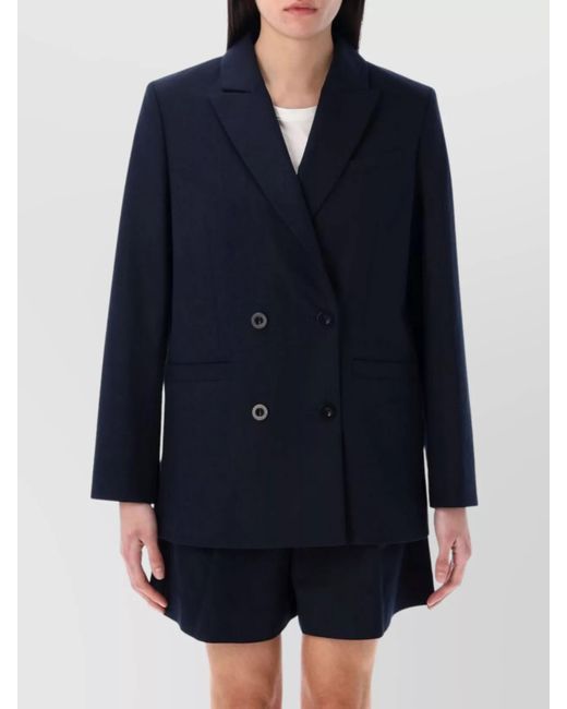 A.P.C. Blue Button Detailing Double-Breasted Blazer