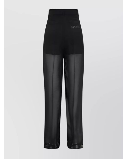 Blumarine Black Georgette Pants For Special Occasions