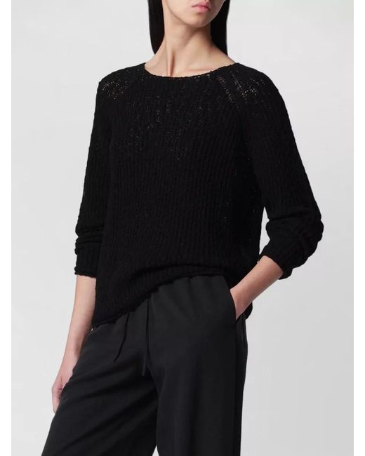 DUNST Black Long Sleeve Relaxed Fit Ribbed Knitwear