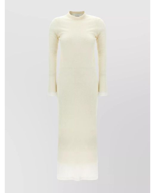 Jil Sander White Wool Midi Dress