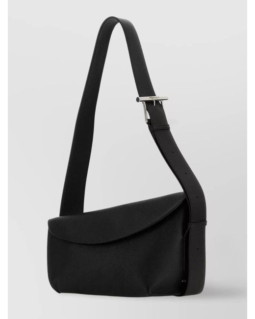 McQueen Black Large Leather Sling Shoulder Bag