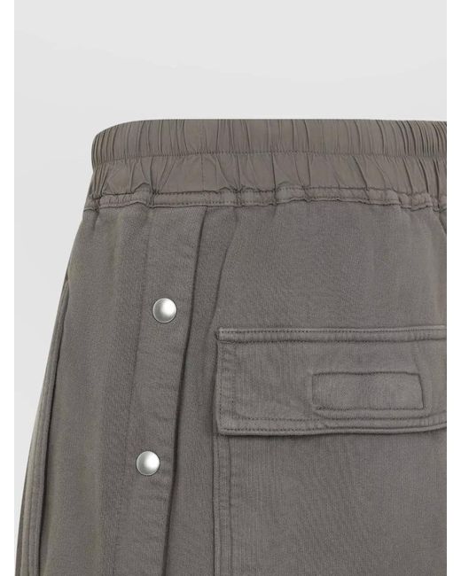 Rick Owens Gray Wide Leg Utility Cotton Jersey Pants for men