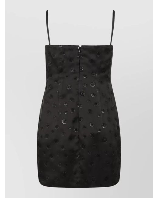 Max Mara Black Silk Printed Straight Neckline Sleeveless Mini Dress