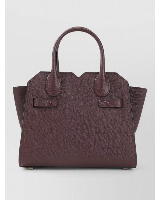 Valextra Purple Milano Micro Leather Bag Shoulder Strap