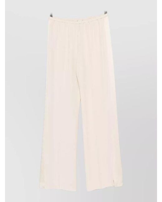 Forte_forte Natural Side Stripe Wide-Leg Trousers