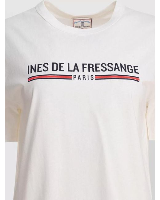 Ines De La Fressange Paris Multicolor Crew Neck Short Sleeve Straight Hem T-Shirt