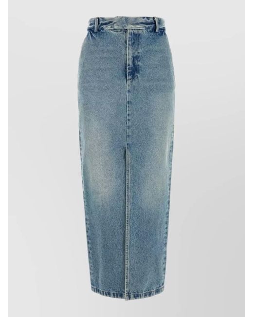 ARMARIUM Blue Lula Denim Skirt Back Pockets Belt Loops