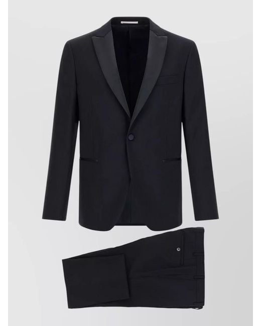 Pal Zileri Blue Wool Satin Tailored Suit Trousers for men