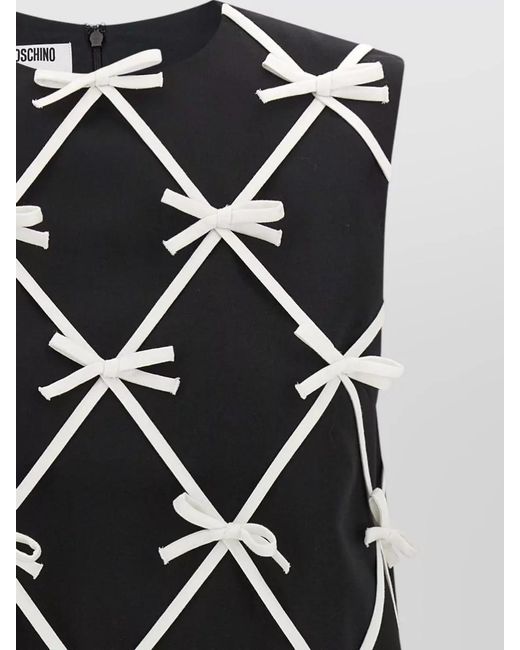 Moschino Black Dress Featuring Bow Detail Round Neckline