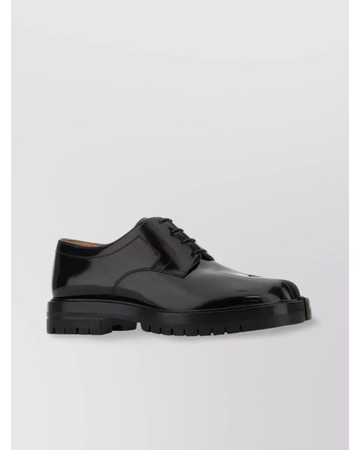 Maison Margiela Black Leather Tabi Lace-Up Shoes for men