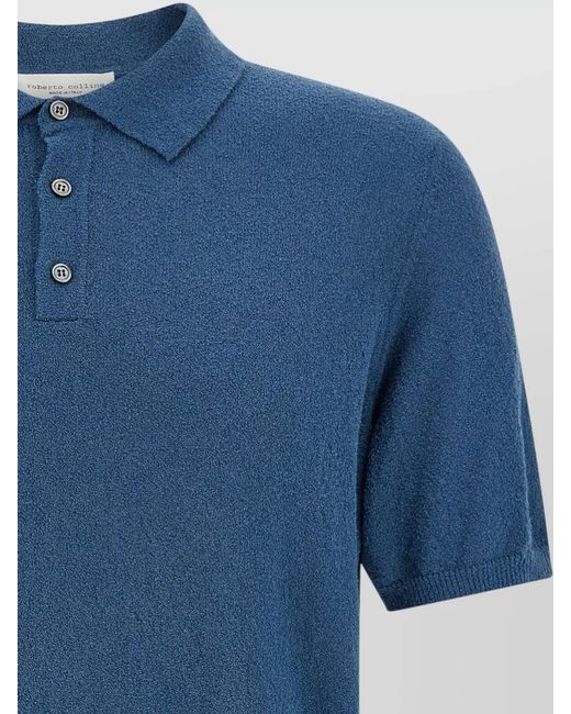 Roberto Collina Blue Short-Sleeve Polo Shirt for men