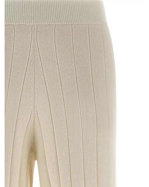 Max Mara Natural Jardin Cashmere High Waist Wide Leg Trousers