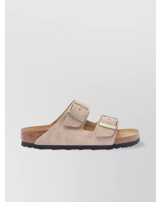 Birkenstock Natural Suede Leather Sandals