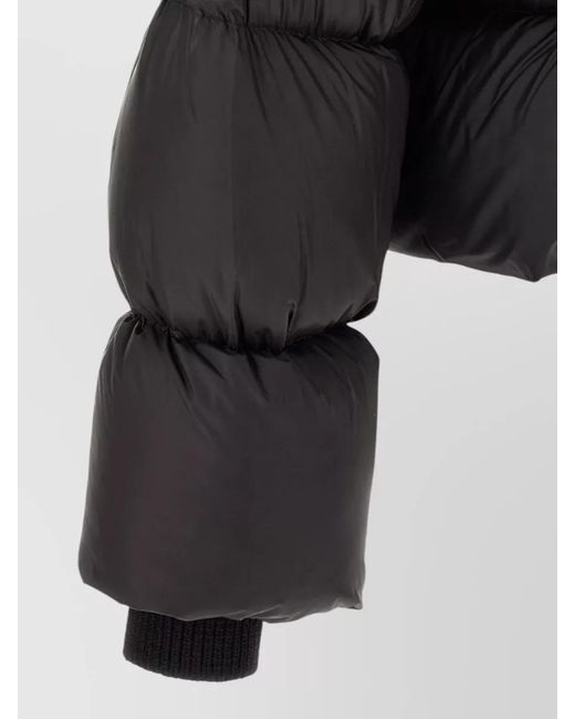 Rick Owens Black Turtle Down Cropped Jacket High Collar for men