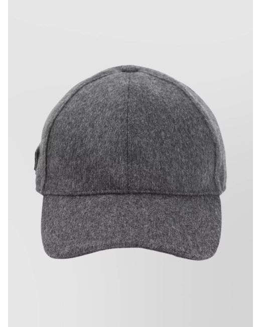 Prada Gray Virgin Wool Baseball Cap