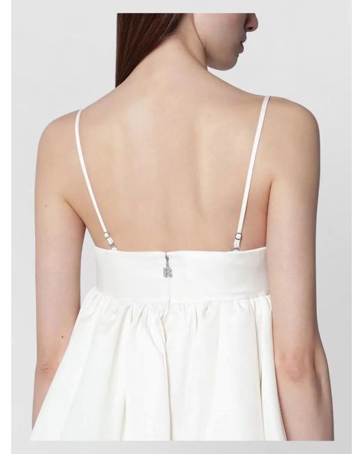 ROTATE BIRGER CHRISTENSEN White Bubble Hem Mini Dress Spaghetti Straps