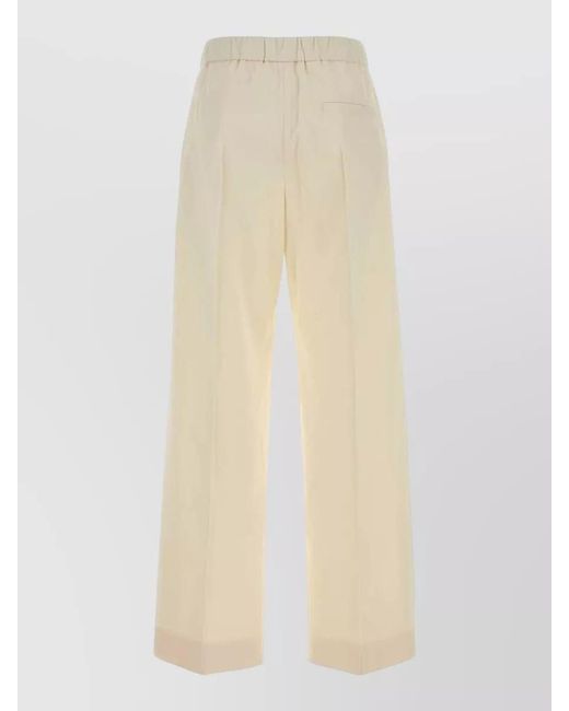 Jil Sander Natural Cotton Wide-Leg Trousers