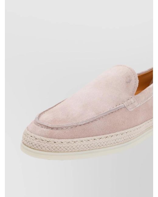 Tod's White Suede Leather Loafers