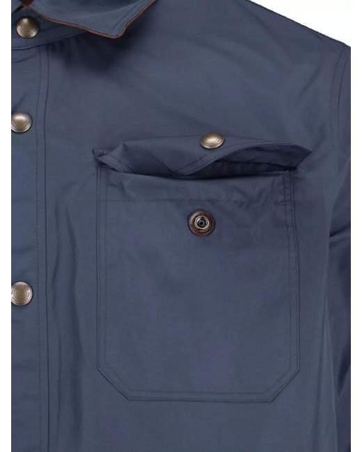 Polo Ralph Lauren Blue Leather Shirt Jacket for men